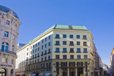 Viyana, Avusturya - 30 Haziran 2019: Viyana'da Eski Kent Mimarisi