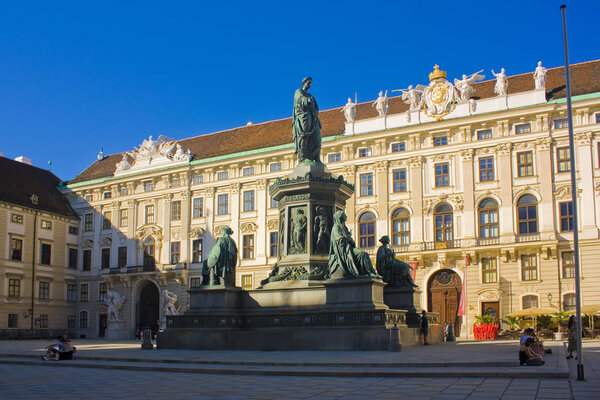 VIENNA, AUSTRIA - June 30, 2019: Monument to Kaiser Franz Joseph I in the courtyard of Hofburg Palace in Vienna