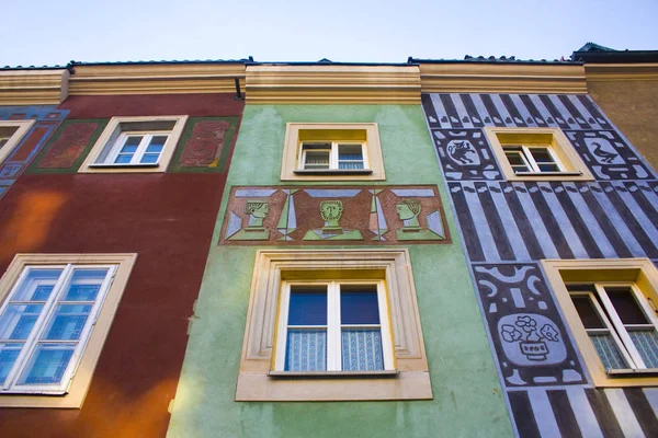 Poznan Poland June 2019 Multicolored Old Houses Main Square Poznan — Stock Photo, Image