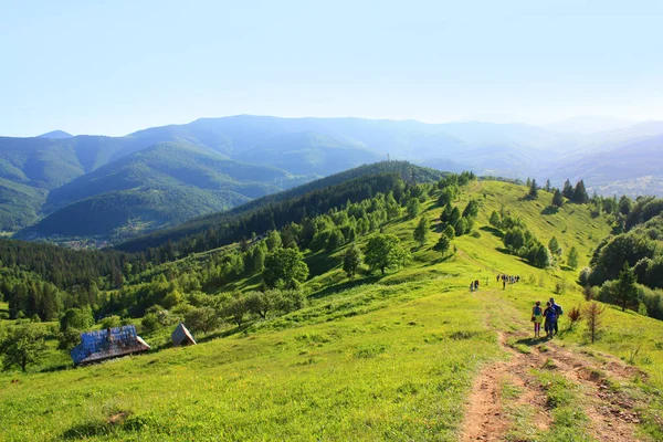 Panorama Montañas Del Monte Makovitsa Yaremche Ucrania —  Fotos de Stock