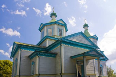 Eski ahşap kilise (şimdi Cosmos Müzesi) Açık Hava Müzesi halk mimarisi ve Pereyaslav orta Dinyeper yaşam-Khmelnitsky, Ukrayna