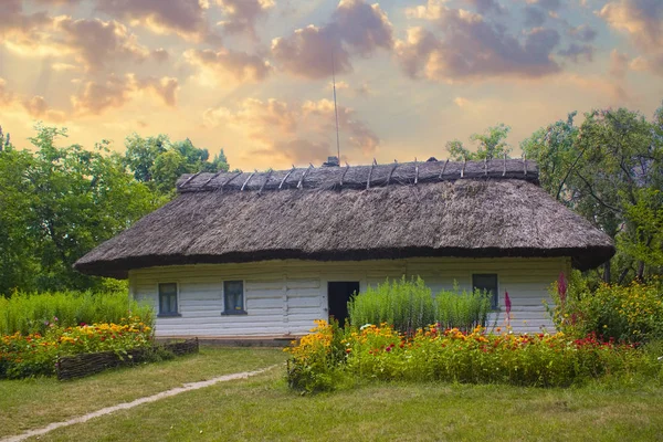 Reconstruction of historical building in Open-air Museum of Folk Architecture and Life of the Middle Dnieper in Pereyaslav-Khmelnitsky, Ukraine