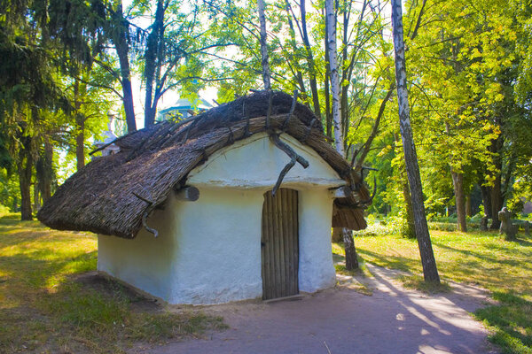 Reconstruction of housing of the XI century in Open-air Museum of Folk Architecture and Life of the Middle Dnieper in Pereyaslav-Khmelnitsky, Ukraine
