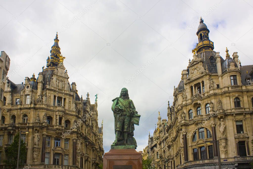 Monument to David Teniers Younger at Teniersplaats in Antwerp