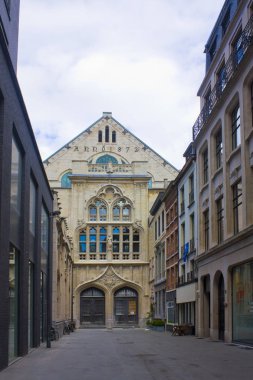 Anvers, Belçika - 2 Mayıs 2019: Handelsbeurs (Yeni Borsa) 1531 yılında Antwerp'in Eski Kent bölgesinde kuruldu.