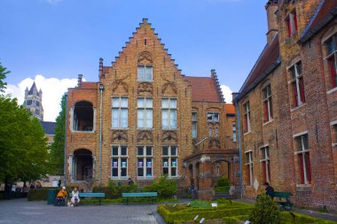 Belçika, Brugge - 3 Mayıs 2019: Old Town, Brugge