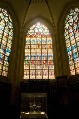 Belçika, Brugge - 3 Mayıs 2019: Brugge'deki St. Salvator Katedrali'nin (Sint-Salvatorskathedraal) içi