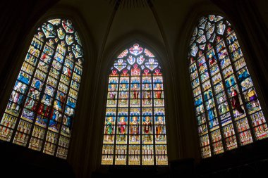 Belçika, Brugge - 3 Mayıs 2019: Brugge'deki St. Salvator Katedrali'nin (Sint-Salvatorskathedraal) içi