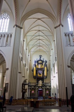 Belçika, Brugge - 3 Mayıs 2019: Brugge'deki St. Salvator Katedrali'nin (Sint-Salvatorskathedraal) içi