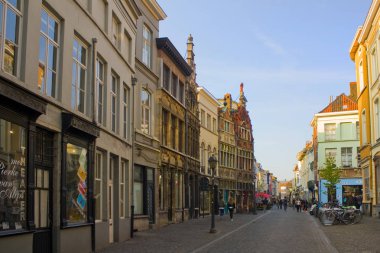 Gent, Belçika - 3 Mayıs 2019: Gent'in tarihi merkezinde eski buidings