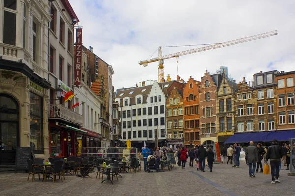 Antwerp Bélgica Maio 2019 Vida Urbana Rua Cidade Velha Antuérpia — Fotografia de Stock
