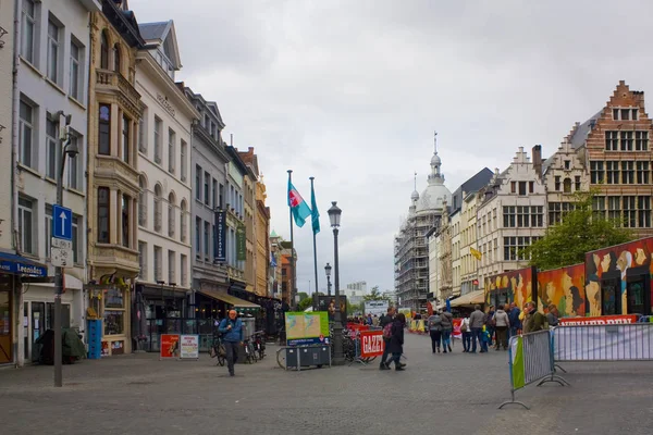 Antwerp Bélgica Maio 2019 Vida Urbana Rua Cidade Velha Antuérpia — Fotografia de Stock