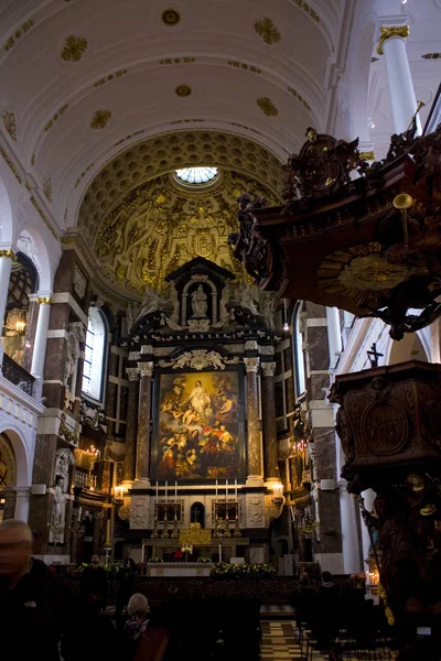 Antwerp Belgium Mai 2019 Innvendig Charles Borromeo Kirke Antwerpen – stockfoto