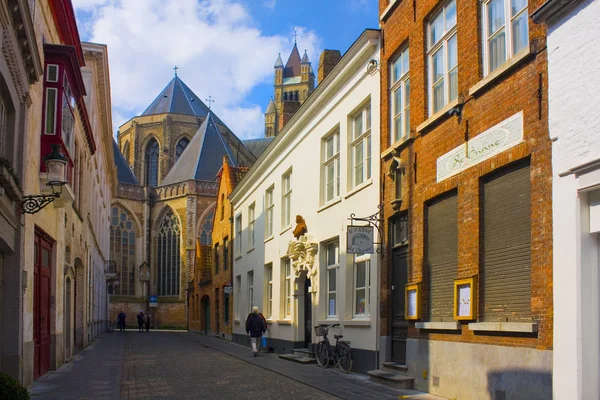 Belgien Brugge Maj 2019 Medeltida Gatorna Gamla Brugge — Stockfoto