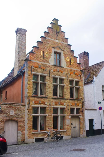 Belgio Brugge Maggio 2019 Architettura Medievale Del Vecchio Brugge — Foto Stock