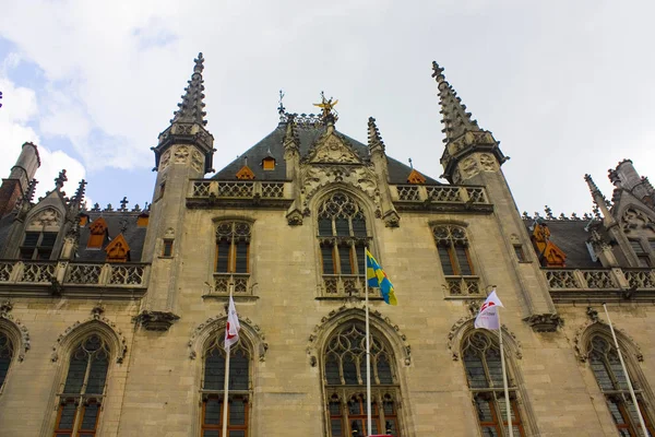 Provinciaal Hof Pałac Prowincjalny Rynku Rynek Brugge — Zdjęcie stockowe