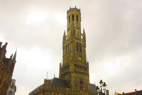 Вид Знаменитую Башню Белфорт Старого Города Брюгге Бельгия — стоковое фото
