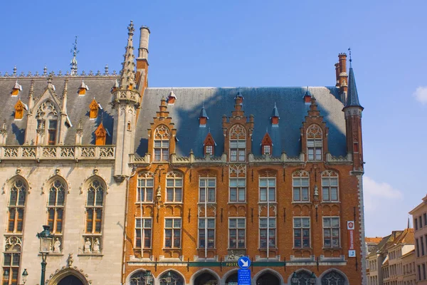 Belgium Brugge Május 2019 Flandria Kormány Market Square Piactér Lakóhelyének — Stock Fotó