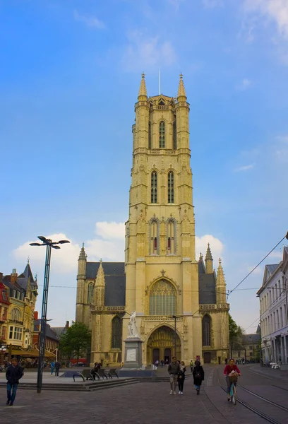 Γάνδη Βέλγιο Μαΐου 2019 Καθεδρικός Ναός Αγίου Μπαμπάο Και Μνημείο — Φωτογραφία Αρχείου