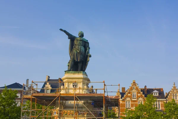 Ghent Belgie Květen 2019 Památník Jacoba Van Artevelde Pátek Tržiště — Stock fotografie