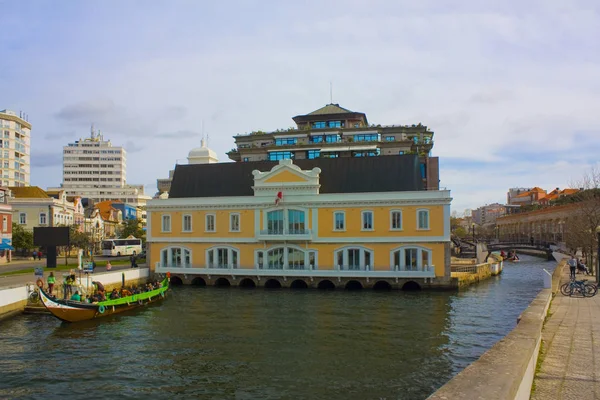 Aveiro Portugal Mars 2019 Canal Med Turistbåt Gamla Stan Aveiro — Stockfoto