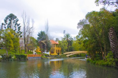 Aveiro, Portekiz - 3 Mart 2019: Infante Don Pedro Park in Aveiro
