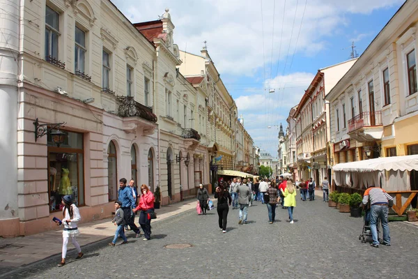 Tsjernivtsi Oekraïne Mei 2018 Kobylanska Straat Centrale Straat Van Tsjernivtsi — Stockfoto