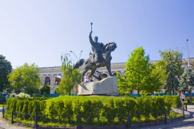 Kiev, Ukrayna - 6 Haziran 2019: Kiev'deki Petro Sahaidachny Anıtı
