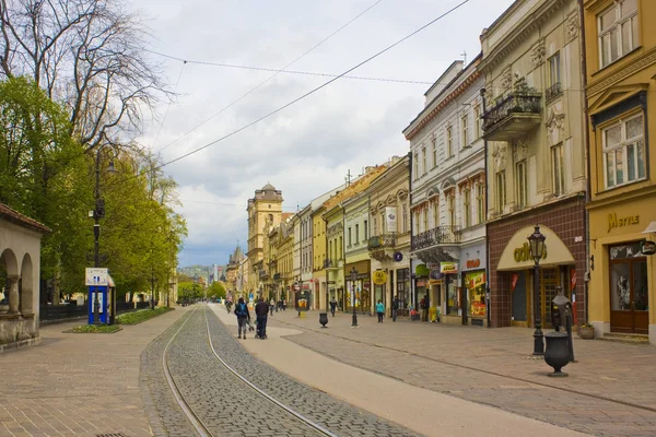 斯洛伐克科西采 2018年10月20日 科西采老城的历史建筑 — 图库照片