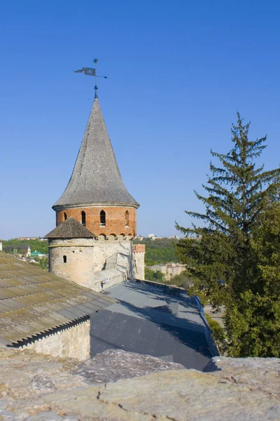Torre Castelo Medieval Kamenetz Podolsk Ucrânia — Fotografia de Stock