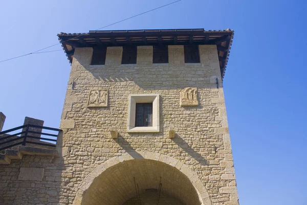 Porta San Francesco Porta Del Paese Puerta Torre Antigua Casco — Foto de Stock