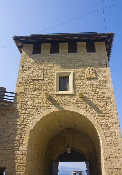 Porta San Francesco Porta Del Paese Puerta Torre Antigua Casco — Foto de Stock