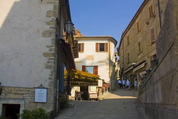 San Marino San Marino Augusti 2019 Gatukafé San Marinos Gamla — Stockfoto