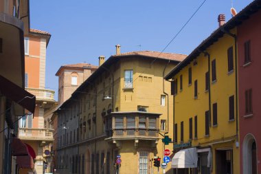 Bologna, İtalya - 28 Ağustos 2019: Palazzo Marsigli in Bologna, İtalya