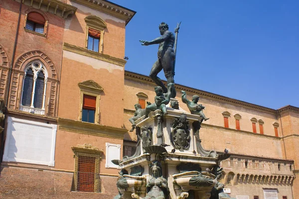 Fountain Neptune Piazza Del Nettuno Bologna Olaszország — Stock Fotó