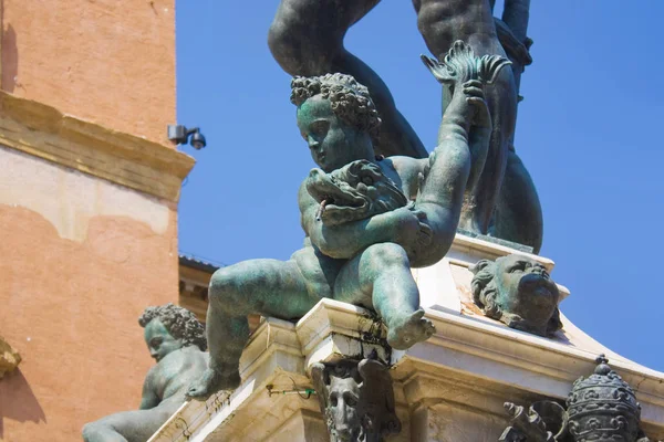 Frammento Della Fontana Nettuno Piazza Del Nettuno Bologna — Foto Stock