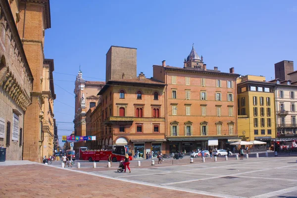 Bologna Itália Agosto 2019 Vida Urbana Piazza Del Nettuno Bolonha — Fotografia de Stock