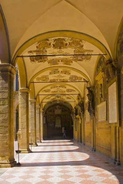Bologna Italien August 2019 Reiche Dekoration Des Innenhofs Der Universität — Stockfoto