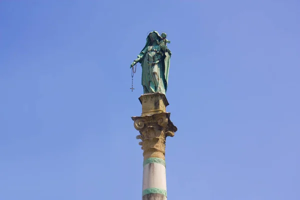 Sütun Madonna Tespih Piazza San Domenico Bologna Talya — Stok fotoğraf