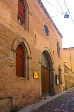 Bologna, İtalya - 28 Ağustos 2019: Bologna'daki Ortaçağ Sivil Müzesi (Palazzo Ghisilardi-Fava)