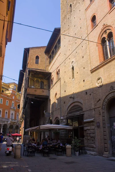 Bologna Italia Agosto 2019 Vida Urbana Casco Antiguo Bolonia — Foto de Stock