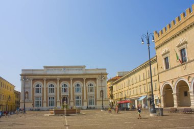 Pesaro, İtalya - 30 Ağustos 2019: Piazza Del Popolo pesaro'da