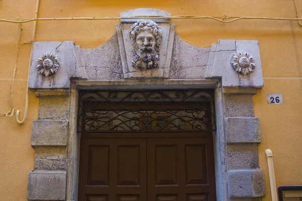 Reiche Dekoration Des Alten Historischen Gebäudes Pesaro Italien — Stockfoto