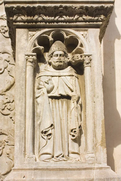 Sculpture Sur Église Sant Agostino Pesaro Italie — Photo