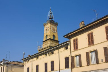 İtalya 'nın Ravenna kentindeki Sant Rocco Kilisesi' nin çan kulesi (Chiesa di San Rocco)