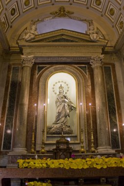 Palermo, İtalya - 25 Eylül 2019: Palermo Katedrali, Sicilya, İtalya