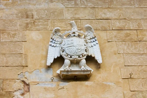 Fragment Orłem Średniowiecznej Bramy Nazwie New Gate Porta Nuova Palermo — Zdjęcie stockowe