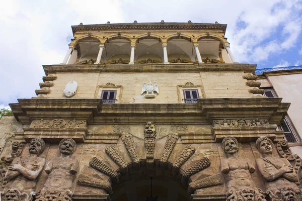Puerta Medieval Llamada Puerta Nueva Porta Nuova Palermo Italia Sicilia — Foto de Stock