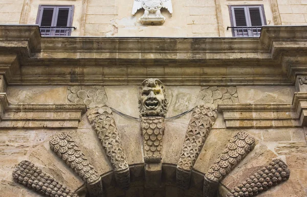 Fragment Medieval Gateway Named New Gate Porta Nuova Palermo Italy — Stock Photo, Image