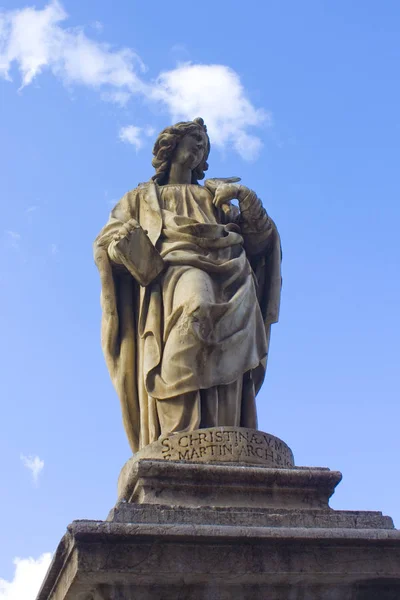 Statue Près Cathédrale Palerme Sicile Italie — Photo